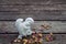 White angel sculture on the wood floor