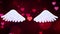 White Angle Wings On Heart and Love Background 4K Animations. White Wings 3D Renderings . Isolated Fantasy Realistic White Angel