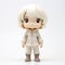 White Anime Figurine: Zoey Vinyl Toy With Short Cream Hair