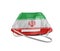 White anti pollution mask for protection from corona virusCOVIT-19 with Iran flag