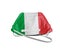 White anti pollution mask for protection from corona virusCOVIT-19 with Italy flag