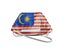 White anti pollution mask for protection from corona virusCOVIT-19 with Malaysia flag