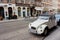 White antique Citroen car on the city street