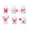 White appron cartoon character with love cute emoticon