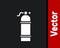 White Aqualung icon isolated on black background. Oxygen tank for diver. Diving equipment. Extreme sport. Sport