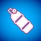 White Aqualung icon isolated on blue background. Oxygen tank for diver. Diving equipment. Extreme sport. Diving