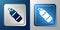 White Aqualung icon isolated on blue and grey background. Oxygen tank for diver. Diving equipment. Extreme sport. Diving
