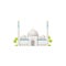 White arabian mosque building vector icon