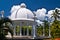 White arbour with the columns