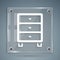 White Archive papers drawer icon isolated on grey background. Drawer with documents. File cabinet drawer. Office