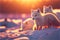 White Arctic fox foxes pup pups puppy puppies in snow