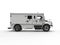 White armored transport van - side view
