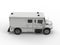 White armored transport van - top down side view