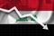 White arrow falls against the background of the flag of the Iraq