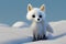 White artic fox on snow