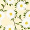 White Aster Flower on Ivory Beige Background. Vector Illustration