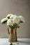 White asters in rustic pitcher