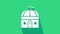 White Astronomical observatory icon isolated on green background. Observatory with a telescope. Scientific institution