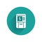 White ATM - Automated teller machine and money icon isolated with long shadow. Green circle button. Vector