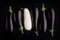 White aubergine black eggplant. concept Racism