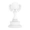 White Award Trophy with Blank Sphere and Laurel Wreath in Clay Style. 3d Rendering