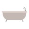 White background with color silhouette of bathtub icon
