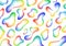 White Background with Colorful Random Bubbles. Vector Pattern with Spectrum Gradients.