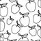 White background of monochrome pattern of apples fruits