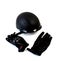  on a white background motorcycle helmet and biker gloves