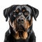 White Background Rottweiler: A Stunning Portrait Of A Majestic Dog