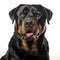 White Background Rottweiler: A Stunning Portrait Of A Majestic Dog