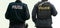 on white background a set of policemen with their backs with special clothing with the inscription Police on