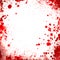 White background whit red blood splatters borders