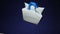 White bag and blue color handle, non woven bag on Dark Blue Background
