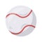 White ball wrapped in leather, stitched red strips