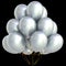 White balloons happy birthday party decoration bright silver