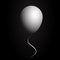 White baloon on a black background. Spermatozoa in the form of a balloon.