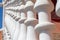 White balusters. A fragment of classical architecture.