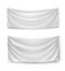 White banner flags, transparent background, flat icon