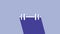 White Barbell icon isolated on purple background. Muscle lifting icon, fitness barbell, gym, sports equipment, exercise