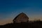 White barn at twilight