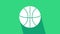 White Basketball ball icon isolated on green background. Sport symbol. 4K Video motion graphic animation