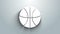 White Basketball ball icon isolated on grey background. Sport symbol. 4K Video motion graphic animation