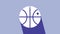 White Basketball ball icon isolated on purple background. Sport symbol. 4K Video motion graphic animation