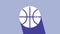 White Basketball ball icon isolated on purple background. Sport symbol. 4K Video motion graphic animation