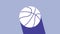 White Basketball ball icon isolated on purple background. Sport symbol. 4K Video motion graphic animation