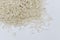 White basmati rice grain made in Myanmar, Asia. Rice is the seed of the grass species Oryza glaberrima or Oryza sativa
