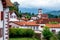 White basque houses in Pyrenees mountains, Saint Jean Pied de Po