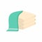 White bath towel icon cartoon style. Fluffy textile for wiping. A folded towels in the bathroom or spa. Cleaning house tool