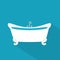 White bath tube icon